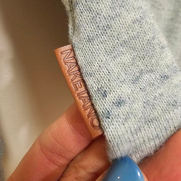 Naketano XL Gray Spackles Two Toned Cowl neck pullover Top. Soft. Unique. Rare - Picture 15 of 16